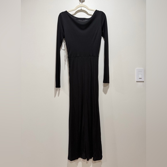 NEW STAUD Gres Dress, boat neck midi ruched waterfall heavy draped, Black Medium - Picture 11 of 13